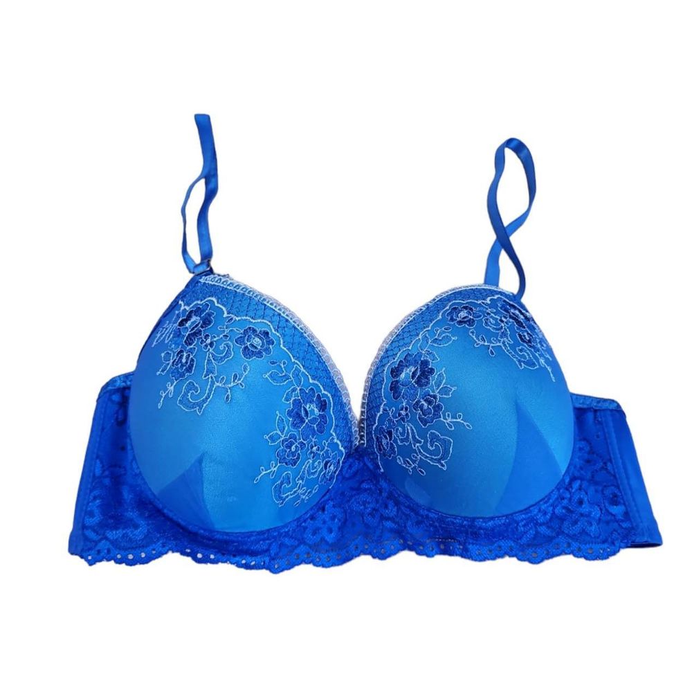 NWOT Chuns Blue Floral Strapless Padded Underwire Bra 32C